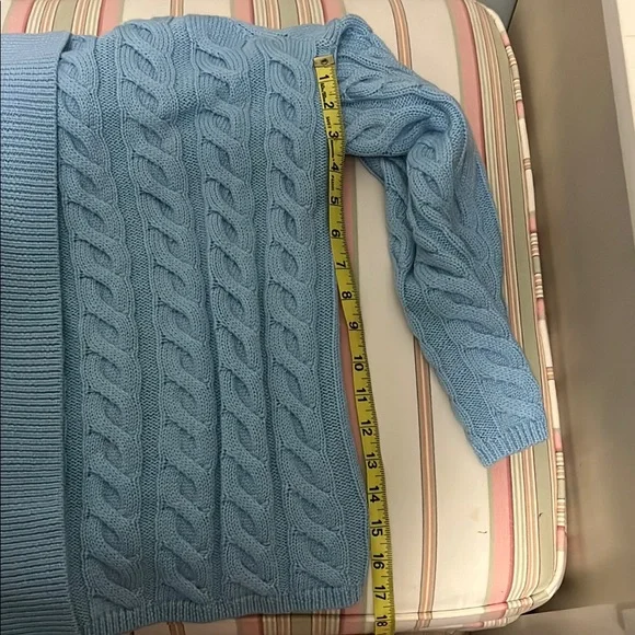 Talbots Blue Cable Knit Cardigan with Shawl Collar - Picture 7 of 7